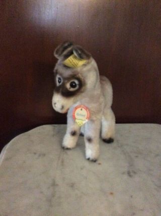 Steiff Vintage Grissy 1617;00 All Id Donkey Standing