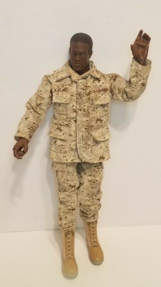 Hasbro African American 12 " Gi Joe Action Figure Marine Fatigues Doll 41501 1996