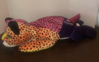 Vintage Lisa Frank Hunter Leopard Large 24 " Plush Rainbow Cheetah Stuffed Animal