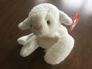 TY FLEECE the LAMB BEANIE BABY - with TAGS 3