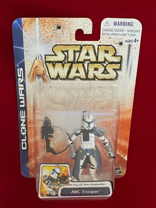 Star Wars Arc Trooper The Clone Wars 2003 Figure Action Hasbro Moc Mip