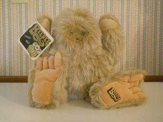 Vintage Tan Gray Beeple 14 " Tall Plush Stuffed Big Foot Carousel Toys Tags