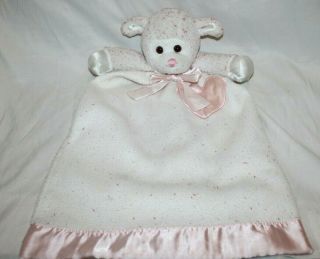 Dakin Lovie Lamb Lynne Security Blanket Baby Satin Lovey Pink Heart Campbell 23 "
