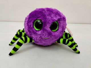 Ty Beanie Boos Crawly The Purple Spider Glitter Eyes 6 Inch