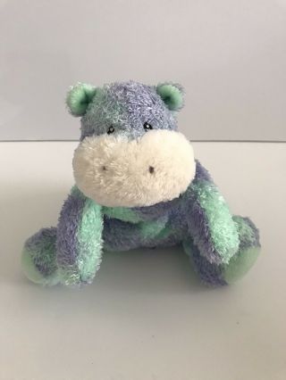 Baby Gund Sprinkles Hippo Green Purple 5824 Sewn Eyes Floppy 9 " Stuffed Animal