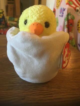Ty Beanie Babies Eggbert The Egg Chick April 10,  1998 Ex W/ Tag