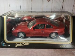 Intex 1990 Bmw 850i Coupe 1:18 Scale Diecast Model Car Maisto Red