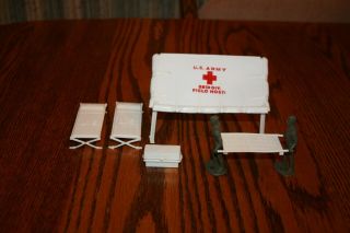 MPC Army Battlefront White Hospital Tent,  Cots,  Medics,  Stretcher - Marx,  Timmee 2