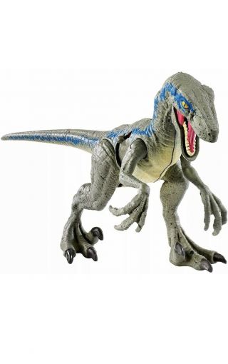 Jurassic World Battle Damage Velociraptor Blue Dinosaur Toy Action Figure