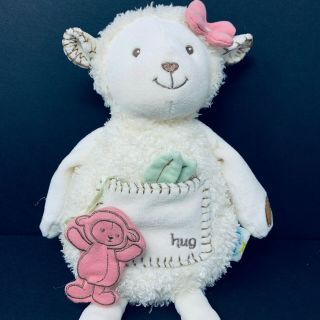 Eden Baby Cream Lamb Sheep Plush Hug Pocket Pink Bear Flower 12 
