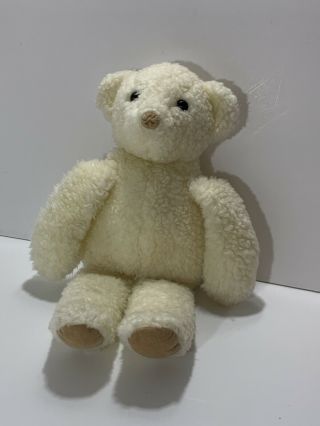 Vintage 1985 Gund Baby White Teddy Bear Rattle Stuffed Plush Animal Toy Suds 15”