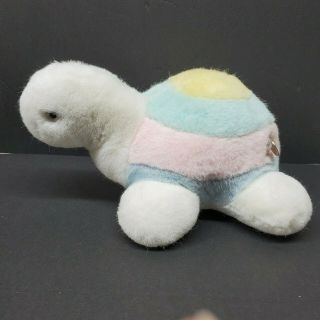 Vintage Bantam Musical Turtle Plush Pastel Baby Soft Toy Wind Up Stuffed Animal