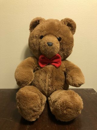 Dakin 1986 Honey Jo 20 " Fun Farm Teddy Bear Red Bow Tie Plush Stuffed Vintage