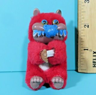 Vintage 80s My Pet Monster Clip On Hugger Gripper Red Blue Mini 3 " Plush Flawed
