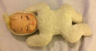 14 " Vintage Rushton Star Creation Rubber Face Baby Doll Sleeping White (no Tag)