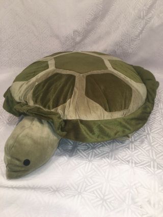 Vguc - 25 " X 21 " Pier 1 Imports Large Green Sea Turtle Stuffed Plush Pillow