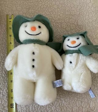 1986 Eden Raymond Briggs The Snowman Green Hat & Scarf Plush Set Of 2 12 " And 7”