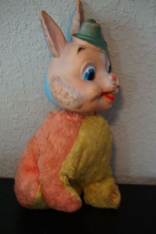 VINTAGE 50’s MY TOY RUBBER FACED BOY BUNNY RABBIT PINK BLUE WHITE CUTE HTF 2
