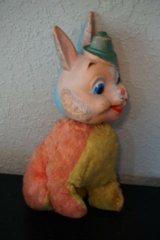 VINTAGE 50’s MY TOY RUBBER FACED BOY BUNNY RABBIT PINK BLUE WHITE CUTE HTF 3