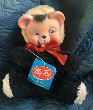 Vintage My Toy Rubber Face Bear For Rushton Collectors Pre - 1963 With Tag