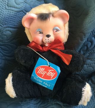 Vintage MY TOY Rubber Face Bear For Rushton Collectors Pre - 1963 with Tag 2