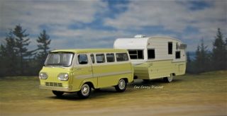 1965 Ford Falcon Van,  Shasta Airflyte Camper Collectible / Diorama Model 1/64