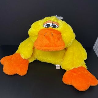 Dan Dee Duck Plush Pillow 32 " Floppy Jumbo Stuffed Laying Down Yellow Orange