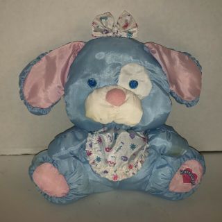 Vintage Fisher Price Puffalumps Blue & Pink Baby Puppy Dog 1999