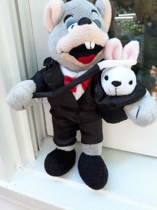 Chuck E Cheese Mouse Magician With Rabbit Stuffed Animal Doll 9 "