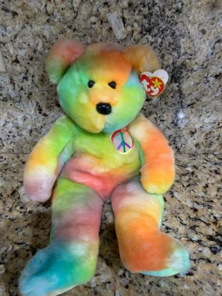 Ty Peace Bear Buddy Baby With Tags Great Color