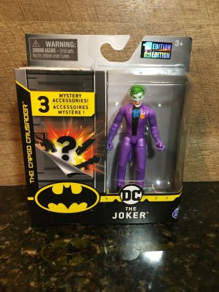 Dc Spinmaster The Caped Cursader 4 Inch Joker Chrome Finish 1st Edition