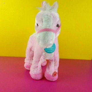Dan Dee Pink Animated Walking Plush Stuffed Pony Horse 14 " Toy Sound Motion