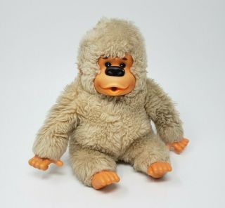 8 " Vintage Russ Berrie Gonga Creme Thumb Sucking Monkey Stuffed Animal Plush Toy