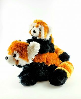 Wild Republic Realistic Red Panda Ring Tail Plush Stuffed Animal Mom Baby Set