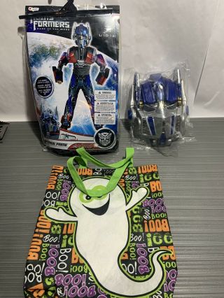 Blue Boys Kids Entire Costume Superhero Sz 10 - 12 L With Bonus Treat Bag Open Box