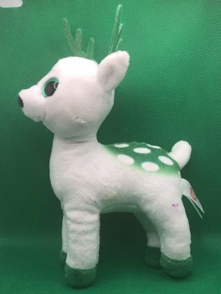 Ty PEPPERMINT White/Green Holiday Reindeer 6 