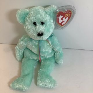 Ty Beanie Baby Sherbet Aqua - Mwmt (bear 2002)