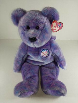 Ty Beanie Buddy Bear Clubby Iv 4 Plush 14 " Soft Toy Blue Stuffed Animal Teddy