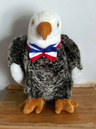 Valor Bald Eagle Red White And Blue Ribbon Ty Beanie Buddy Retired America
