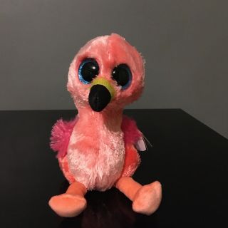 Ty Beanie Boos Pinky The Flamingo February 26,  2017 Small Tush Tag Hole