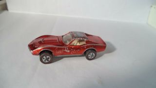 Vintage Hot Wheels Redlines USA 1968 Custom Corvette [Red] 2