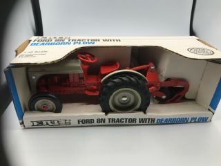 Vintage 1987 Ertl 1:16th Scale Ford 8n Tractor With Dearborn Plow,  841
