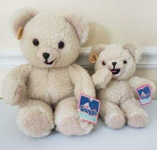 Vintage 1986 Russ 15 " & 11 " Snuggle Fabric Softener Plush Teddy Bears