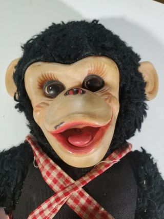 Vintage 1950’s Rushton Rubber Face Monkey Stuffed Plush Animal (a1)