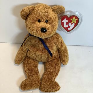 Ty Beanie Baby - Fuzz The Teddy Bear (9 Inch) With Tags