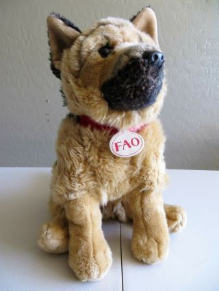 14” Fao Schwarz Toys R Us German Shepherd Plush Dog Stuffed Animal