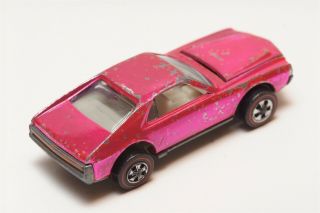 A09 Vintage Mattel Hot Wheels Redline 1969 Hot Pink Custom AMX 3