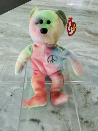 Ty Peace Bear Beanie Baby 1996 Rare Bear Errors Color