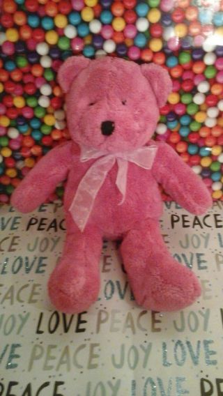 Pier 1 Imports Pink Teddy Bear 11 " Plush Stuffed Animal Toy Pier One Baby Lovey