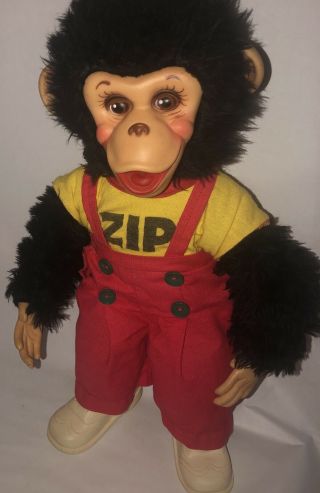 Vintage Rushton Zip Zippy The Chimp Monkey Rubber Face 16”